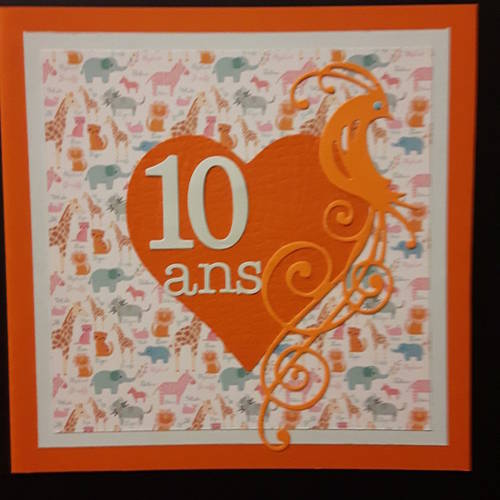  Carte  scrapbooking unique  pour un anniversaire  fillette 10 