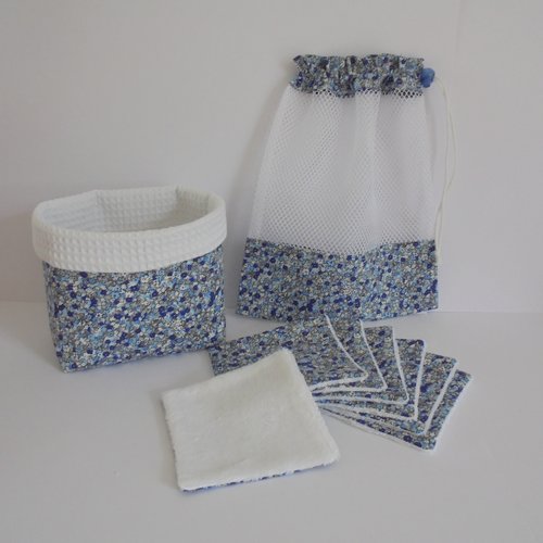 Lingettes lavables + paniere + filet de lavage