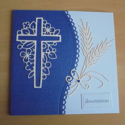 5 invitations - faire- part pour une communion