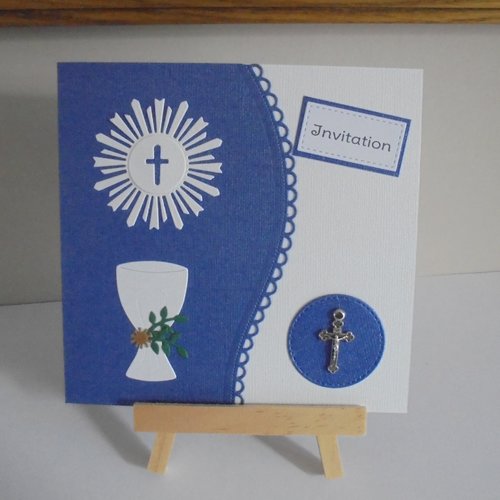 5 invitations - faire-part pour une communion