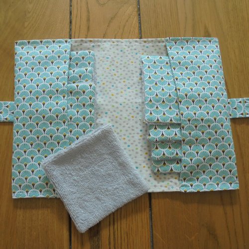 Lingette lavable et sa pochette