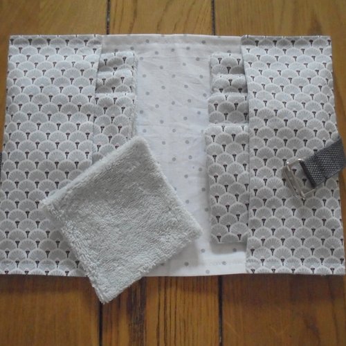 Lingette lavable et sa pochette