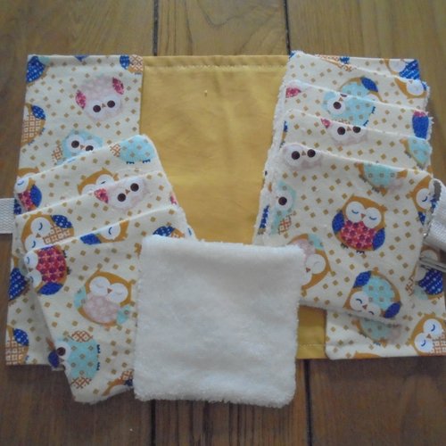 Lingette lavable et sa pochette