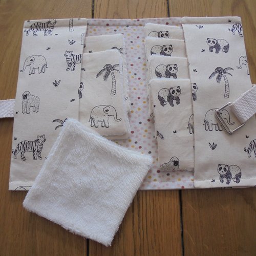 Lingette lavable et sa pochette