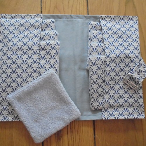 Lingette lavable et sa pochette