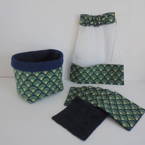 Lingettes lavables, panière et filet de lavage