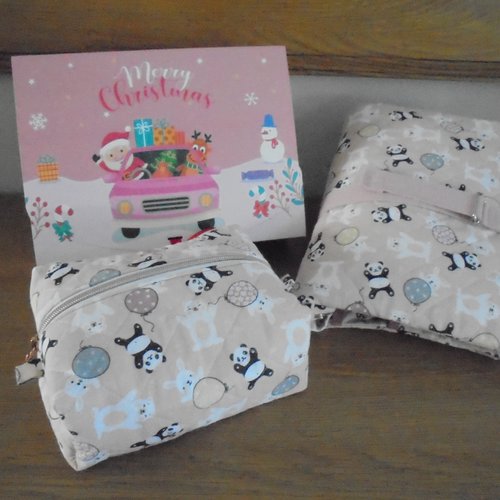 Pochette à langer + trousse de toilette avec sa * boîte cadeau *