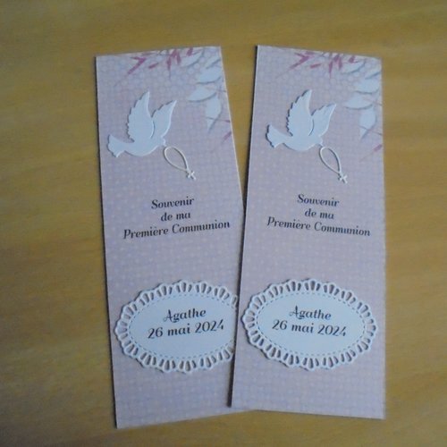 Signet - marque-page pour baptême - communion