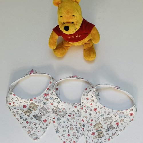 Lot de 3 bavoirs bandana