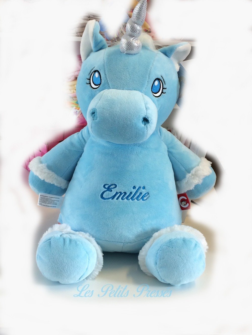 licorne bleu peluche