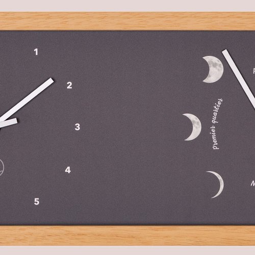 Horloge heures & lune horizontale anthracite