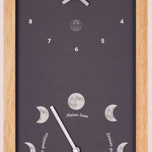 Horloge heures & lune verticale anthracite