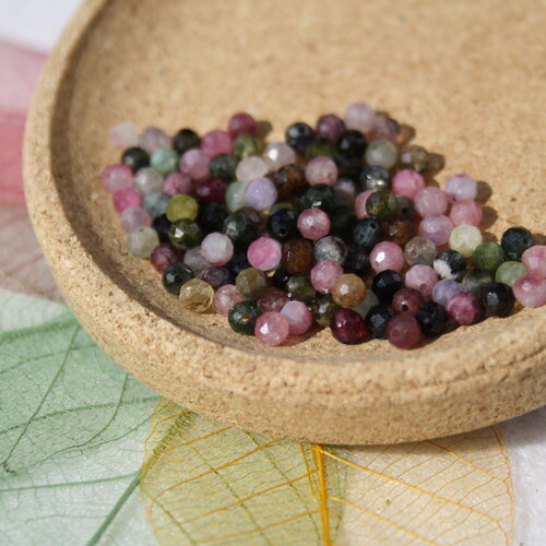 Perles tourmaline mix facettes 4 mm