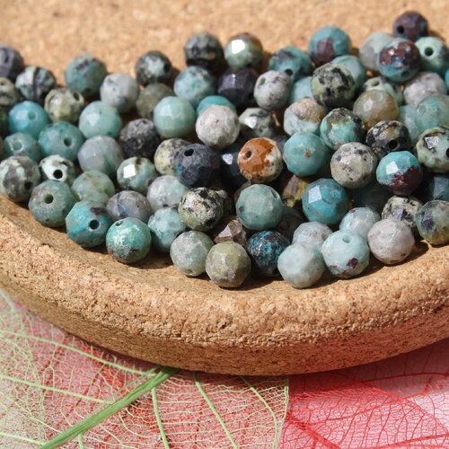 Perles en chrysocolle facettes 4 mm