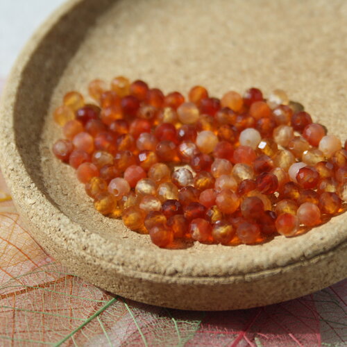 Perles en cornaline facettes 4 mm