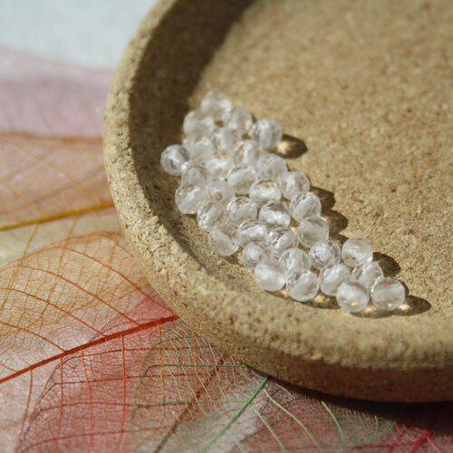 Perles en cristal de roche facettes 3.8 mm