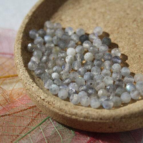 Perles en labradorite facettes 4 mm