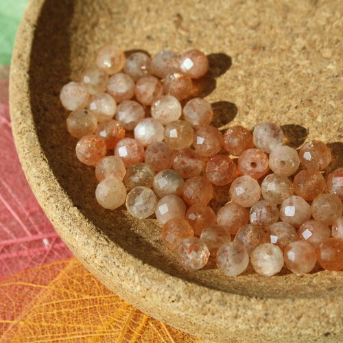 Perles pierre de soleil facettes 3.6 mm