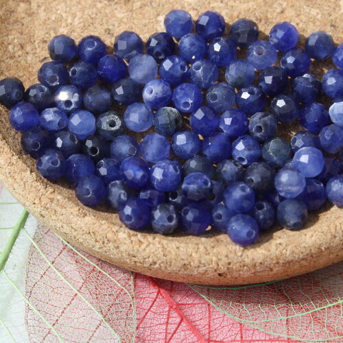 Perles sodalite facettes 4 mm