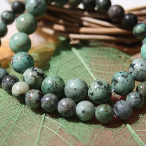 Bracelet en turquoise africaine naturelle, 6 mm et 8 mm, pierre semi précieuse