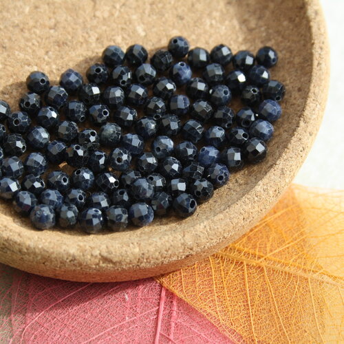 Perles de saphir, facettes 4 mm