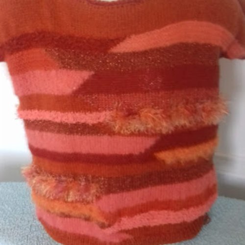 Pull manches courtes roux