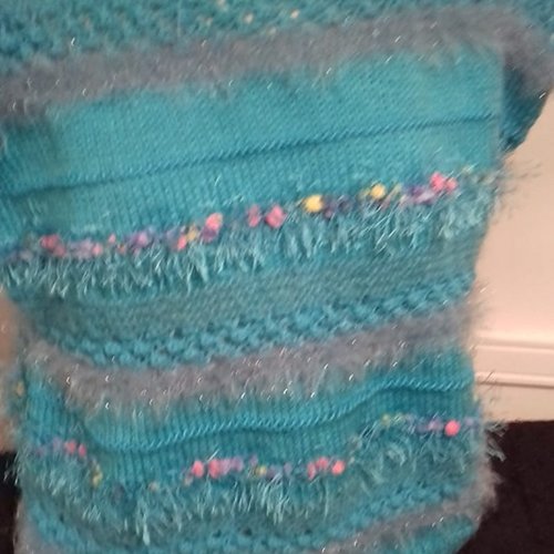 Pull femme camaieu turquoise