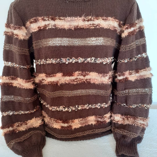 Magnifique pull de luxe marron/beige