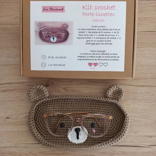 Kit crochet porte lunettes ours adultes