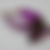 Bracelet violet en ruban ,dentelles et perles