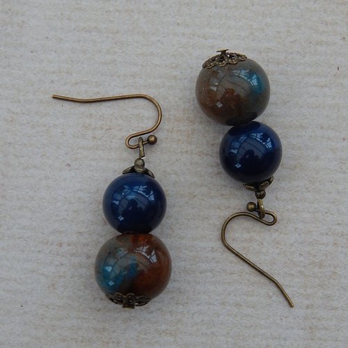 Boucles d'oreille perles en céramique.