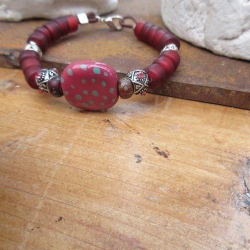 Vendu ....acteurs de rêves:un bracelet ethnique aux couleurs ravissantes pour égayer toutes les saisons ,perle céramique kazuri