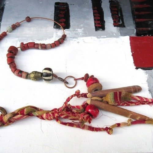 Vendu ....atmosphère sentimentale !!!!! : un collier tribal, boho, chic et de style africain ....