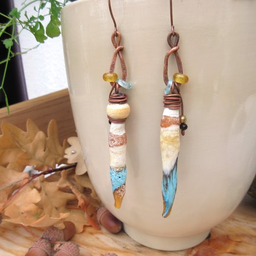 Vendu ...ficelles du temps: boucles d'oreille zen, rustiques et tribes avec ces headpins lampworks artisanales  !!!!!