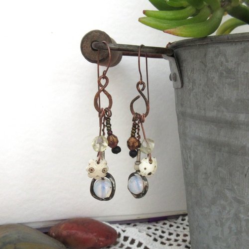 Vendu-  allumer les etoiles : des boucles d'oreille poétiques, bohèmes et précieuses avec headpins d'artiste !!!!!