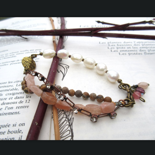 Des bulles de rêverie: bracelet boho chic  contemporain avec perles fines