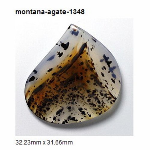 Montana yellowstone agate  : cabochon en pierre de designer , 32.23 mm x 31.66 mm pour la confection de bijoux