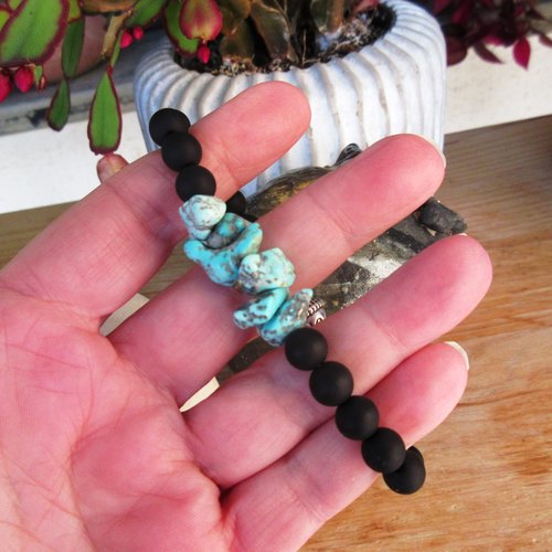 Un bracelet de protection spirituelle pour hommes, créativité, confiance avec pierres fines et de gemme : "jongler avec ses idées"