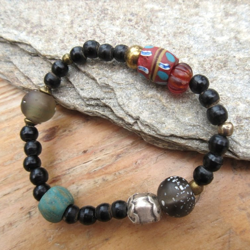 Refuge de l'ame : un bracelet unisexe boho chic avec perles ethniques ...