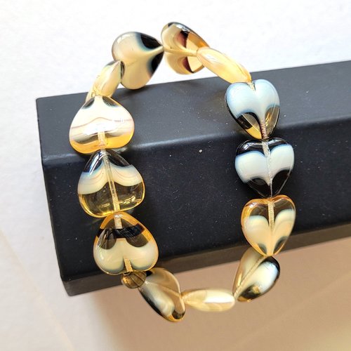 Un petit prix pour ce bracelet chic poétique romantique avec perle coeur en verre : cadeau d'amour ...