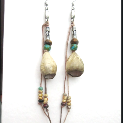 Des boucles d'oreille nomades et poétiques avec céramiques clochettes artisanales ... : "bulles de rêverie"