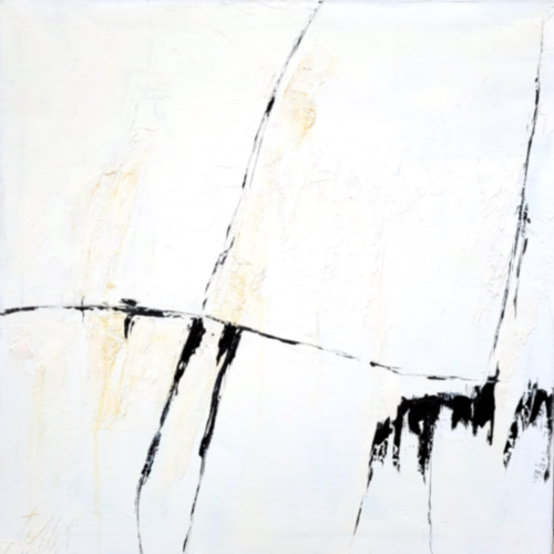 Peinture abstrait lyrique -huile au couteau sur toile de lin ..... abstrait de racines: "les fils de la vie"