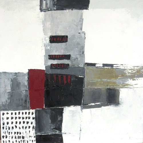 Une peinture huile au couteau sur toile de lin sur châssis, abstrait lyrique : "une mélodie sans fin"