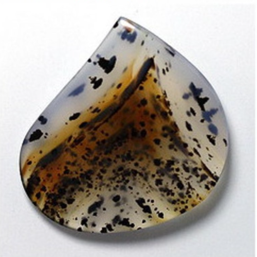 Montana yellowstone agate  : cabochon en pierre de designer , 32.23 mm x 31.66 mm pour la confection de bijoux