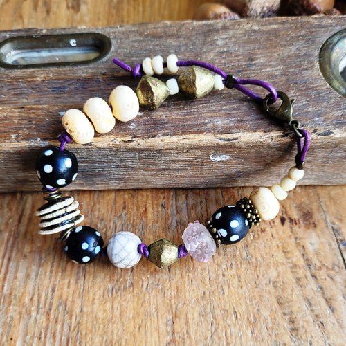 Un bracelet intemporel avec ces perles d'exception de commerce vénitiennes ! : "l'or bruni du soir"