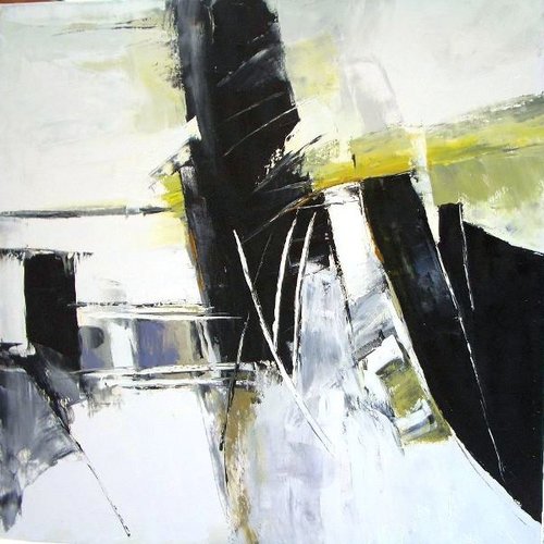 Peinture huile au couteau sur toile de lin sur châssis , abstrait de racines :"passage du temps"
