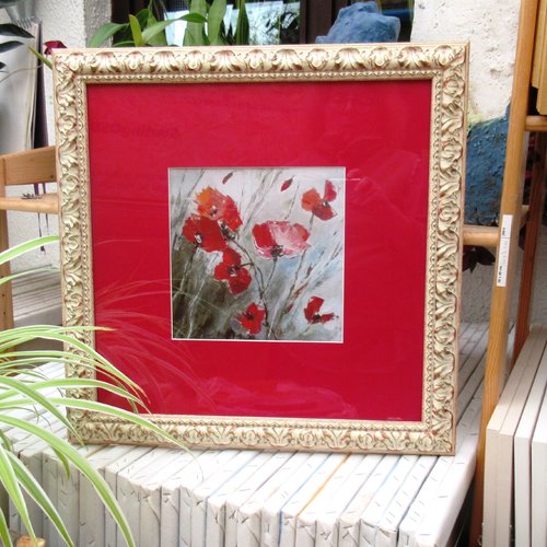 Poster reproduction peinture - affiche expo tollet am-avec cadre et passe-partout ...