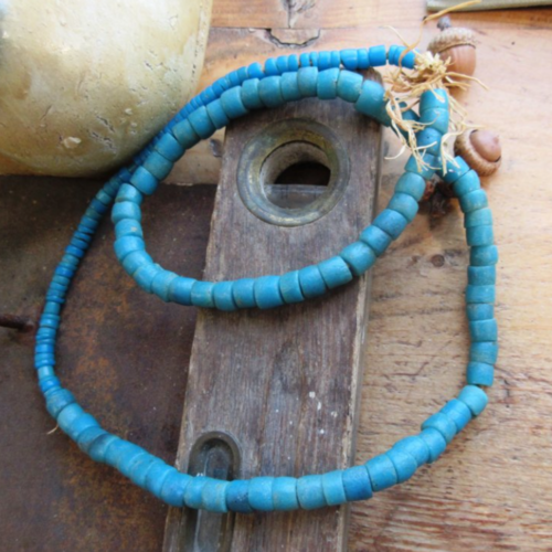 Lot perles ethniques vintages, de commerce, en pâte de verre afrique-mali