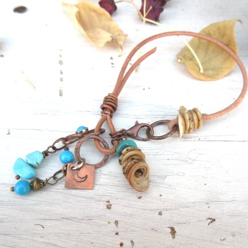 Un bracelet grigris amérindien tribes unisexe avec turquoise d'arizona  ....  : "les grandes prairies"