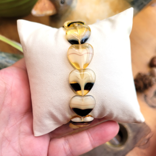 Un petit prix pour ce bracelet chic poétique romantique avec perle coeur en verre : cadeau d'amour ...